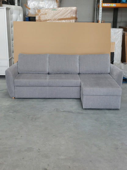 John Lewis Sansa Splayed Arm Sofa Bed with Storage Aquaclean Matilda Steel