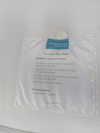 John Lewis 15cm Deep Open Spring Bunk Bed Kids' Mattress Medium Single