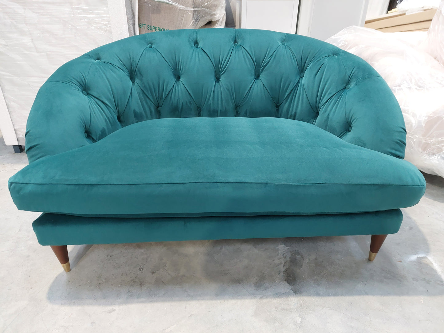 John Lewis + Swoon Radley Loveseat, Wildwood Green Velvet