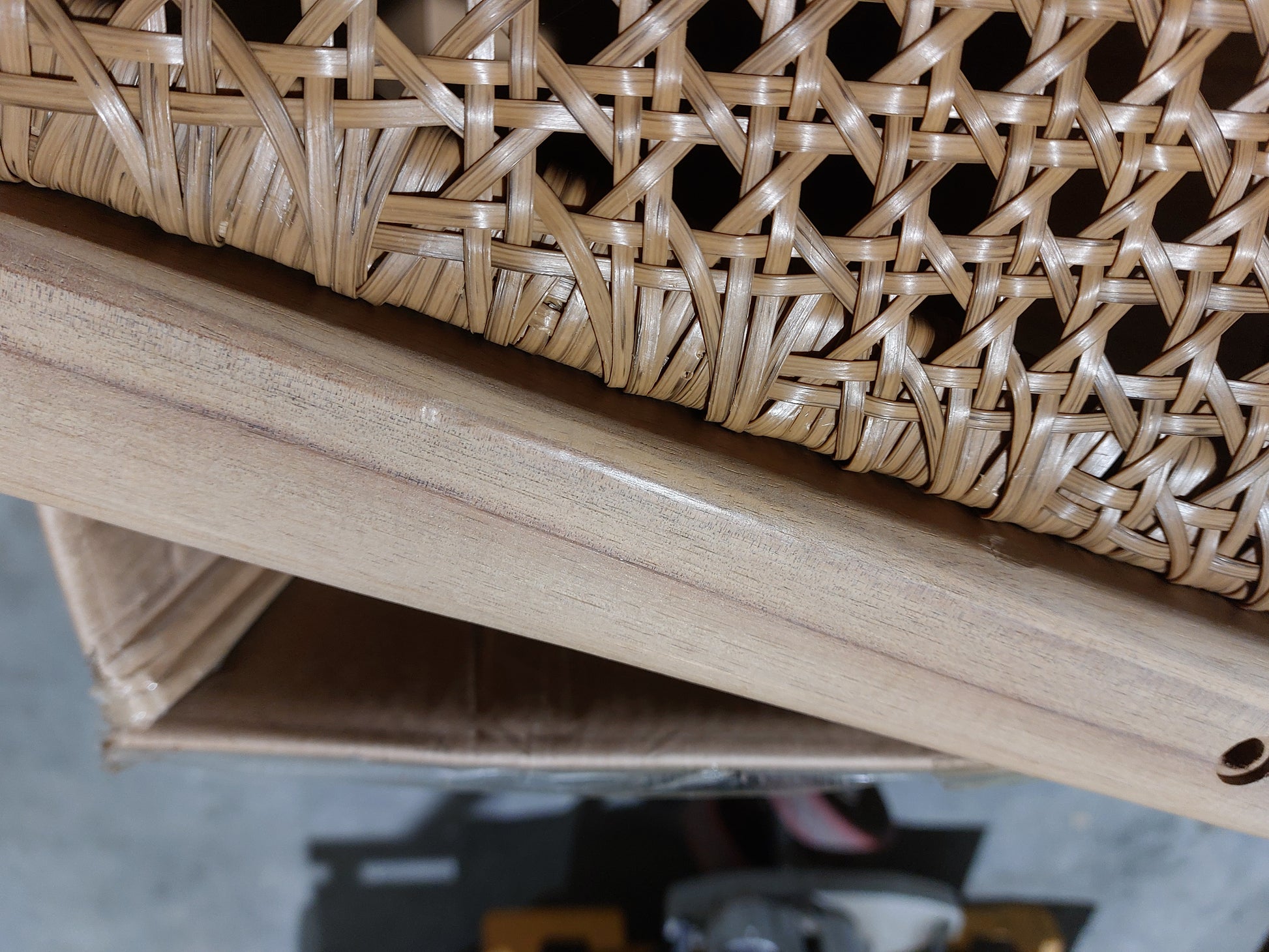 John Lewis Woven Rattan Panel Acacia Wood Garden Lounge Chair, Natural