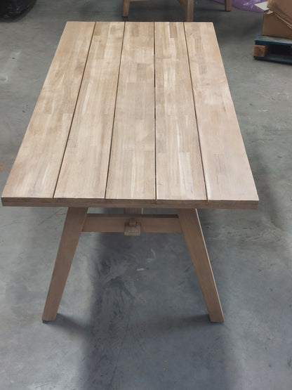John Lewis Burford Rectangular Garden Dining Table, 190cm Natural