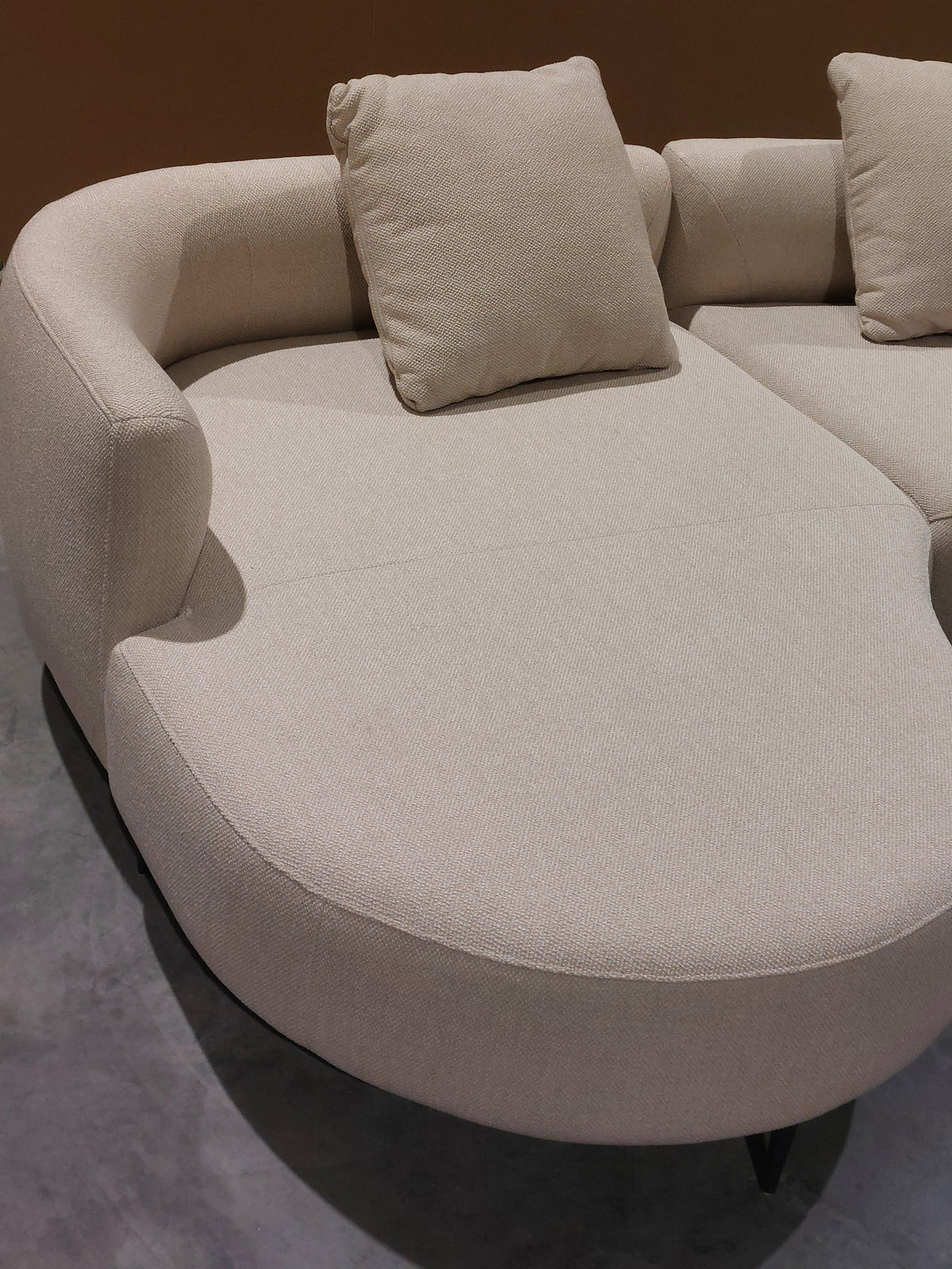 John Lewis Lozenge Grand 5 Seater LHF Chaise End Sofa, Metal Leg, Twisted Boucle Putty