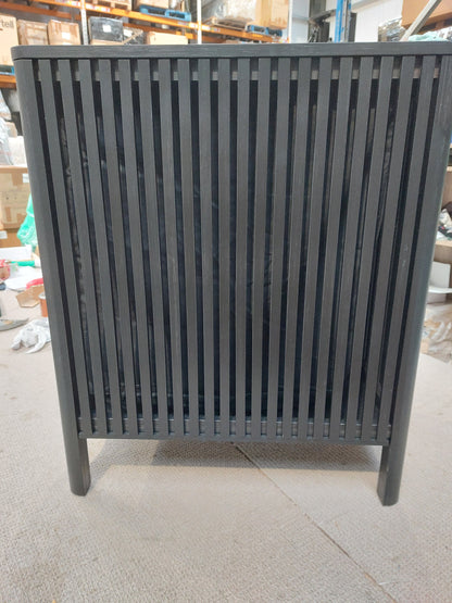 John Lewis Slatted Bathroom Laundry Bin Slate Black