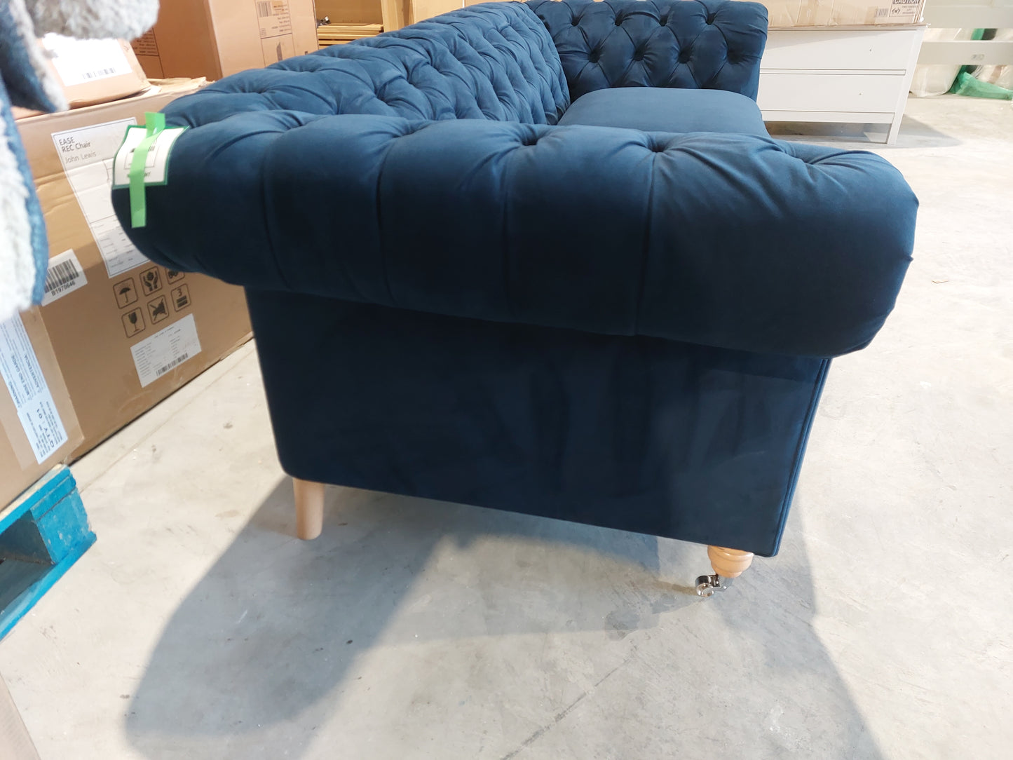 John Lewis Cromwell Grand 4 Seater Sofa Easy Clean Plush Velvet Navy