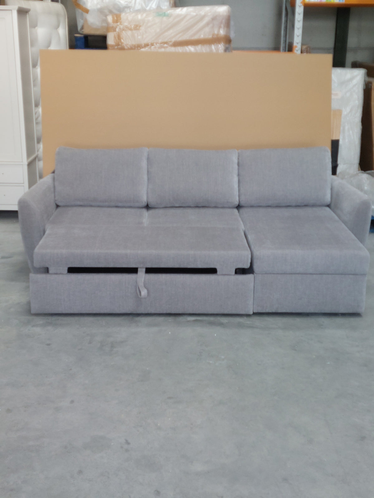 John Lewis Sansa Splayed Arm Sofa Bed with Storage Aquaclean Matilda Steel