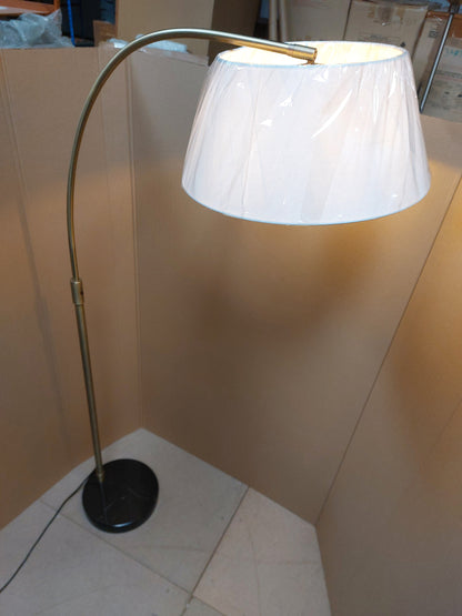 Bay Lighting Hettie Marble Floor Lamp, Black/Antique Brass