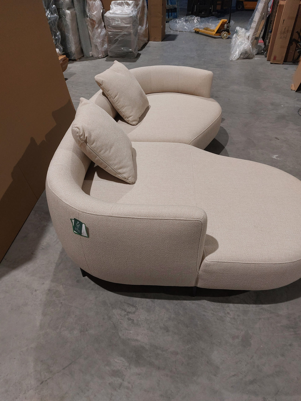 John Lewis Lozenge Grand 5 Seater LHF Chaise End Sofa, Metal Leg, Twisted Boucle Putty