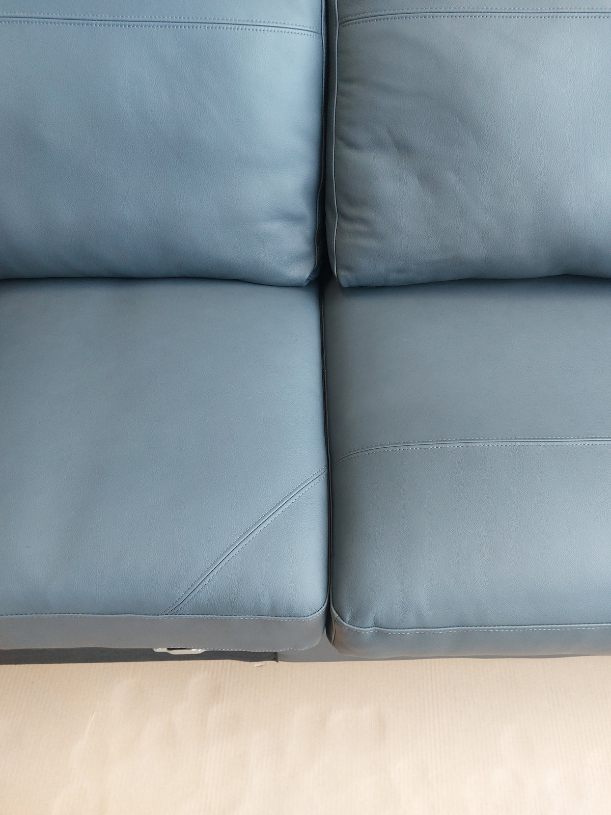 John Lewis Camden RHF Chaise Corner Leather Sofa, Dark Leg, Matt Navy