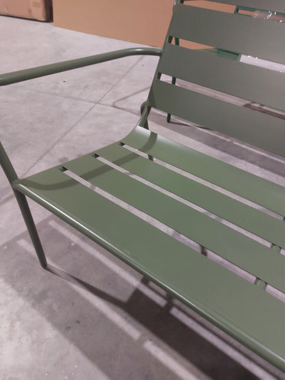 John Lewis Tri-Colour Metal Garden Furniture Set  2 Benches & 1 Armchair