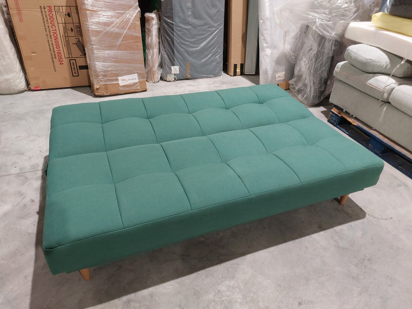 John Lewis Linear Medium 2 Seater Sofa Bed Relaxed Linen Nettle