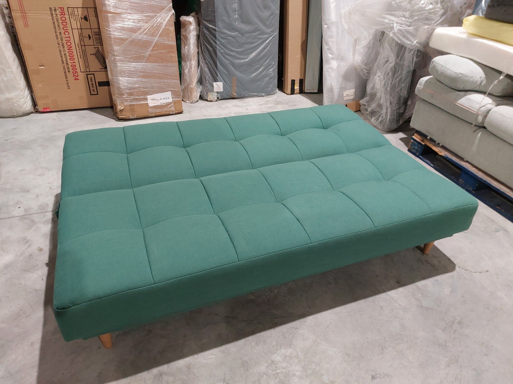 John Lewis Linear Medium 2 Seater Sofa Bed Relaxed Linen Nettle