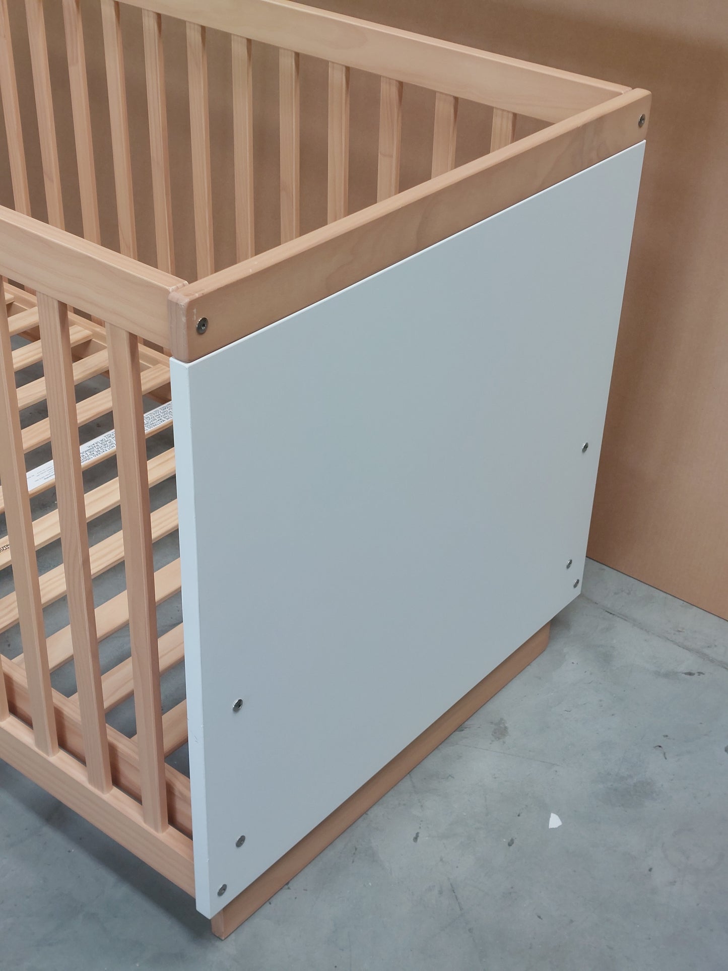 John Lewis Scandi Solution Cotbed White Natural Cot Bed