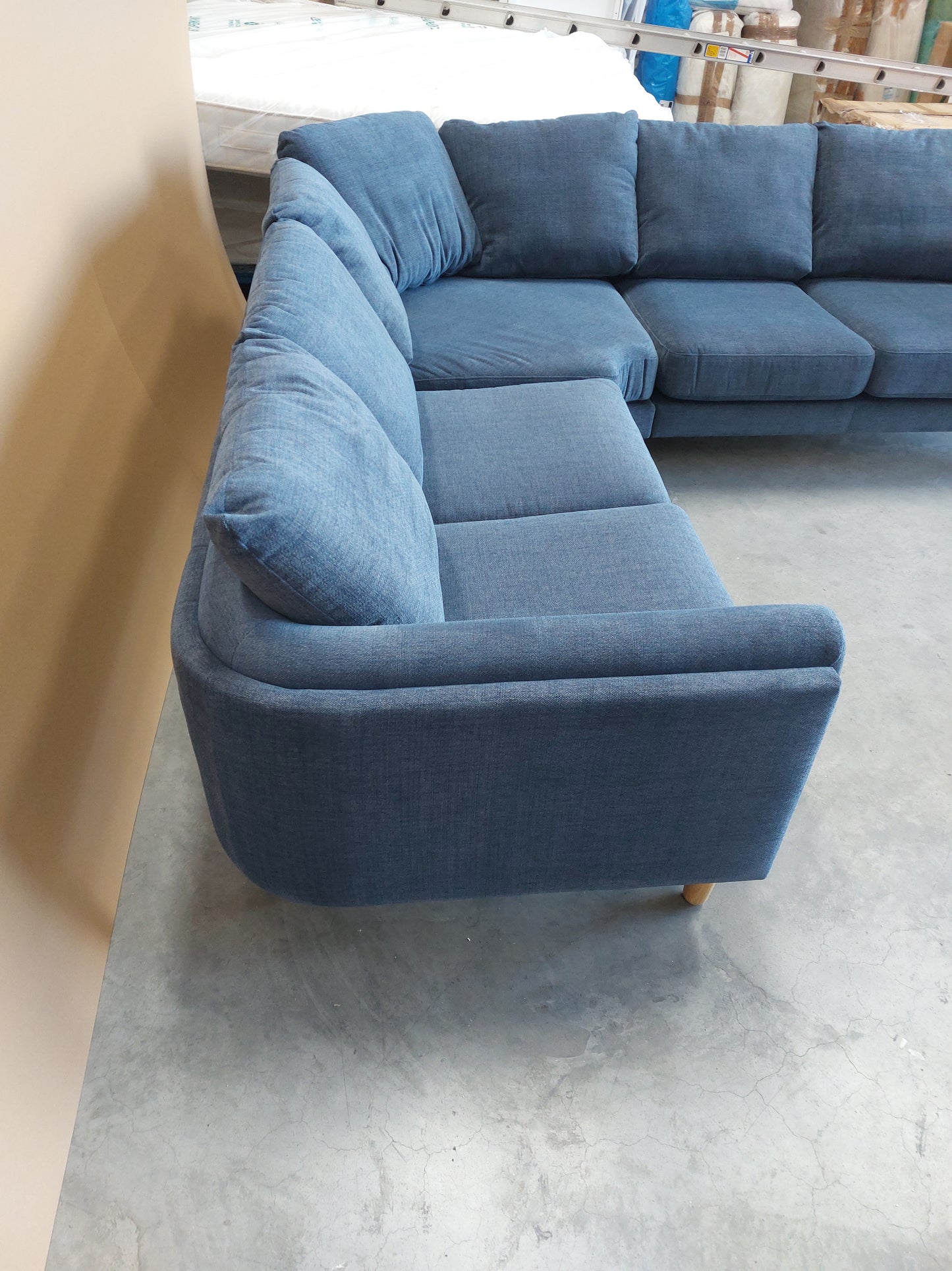 John Lewis Harbour Corner Sofa Easy Clean Chunky Chenille Navy