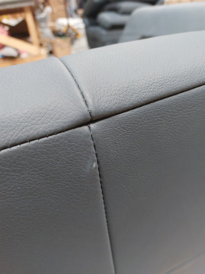 John Lewis Camden RHF Chaise Corner Leather Sofa, Dark Leg, Matt Navy