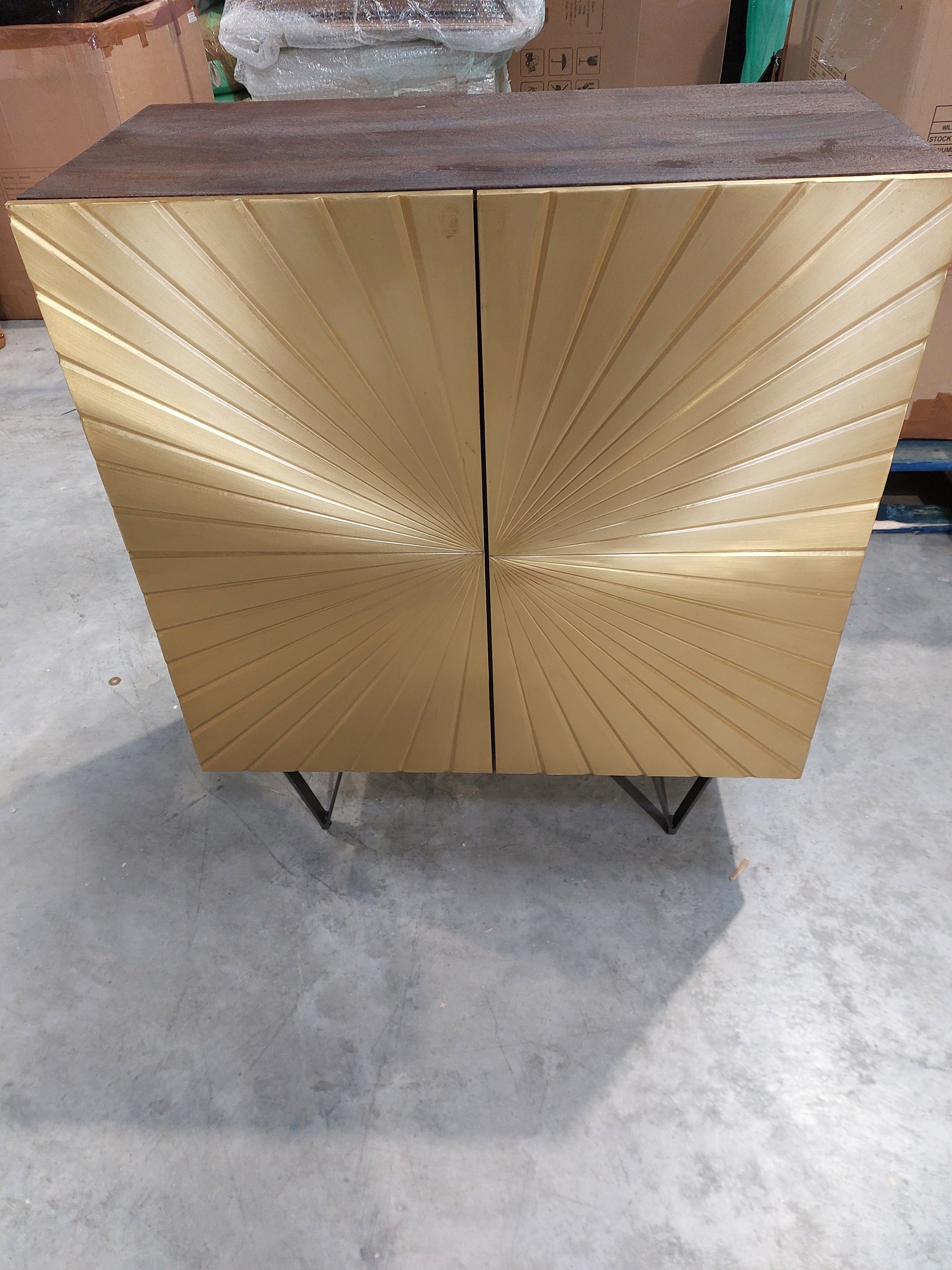 Swoon Ziggy Cabinet Brass Display Cabinet