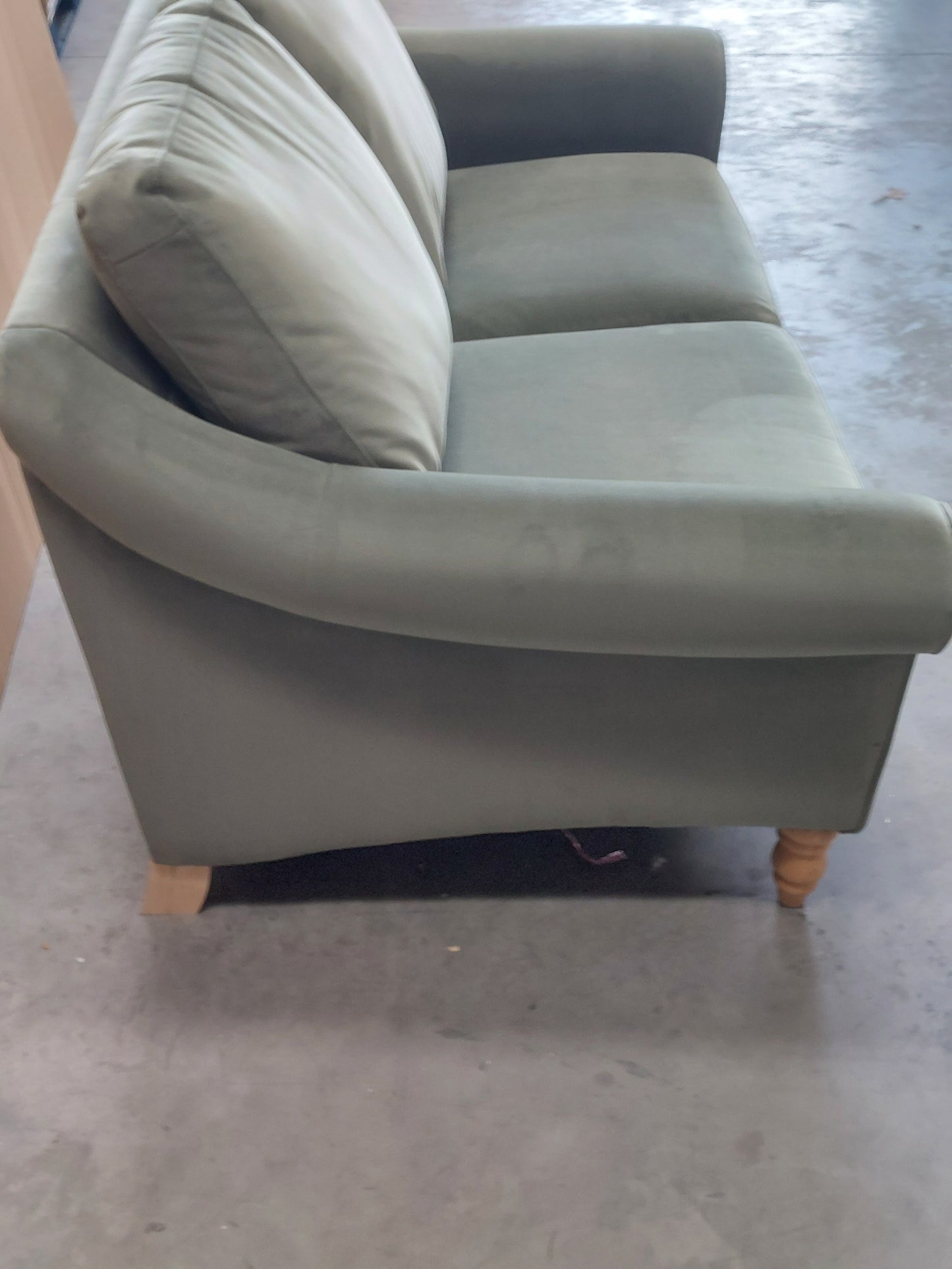 John Lewis Camber Medium 2 Seater Sofa Velvet Myrtle  Easy Clean Eco