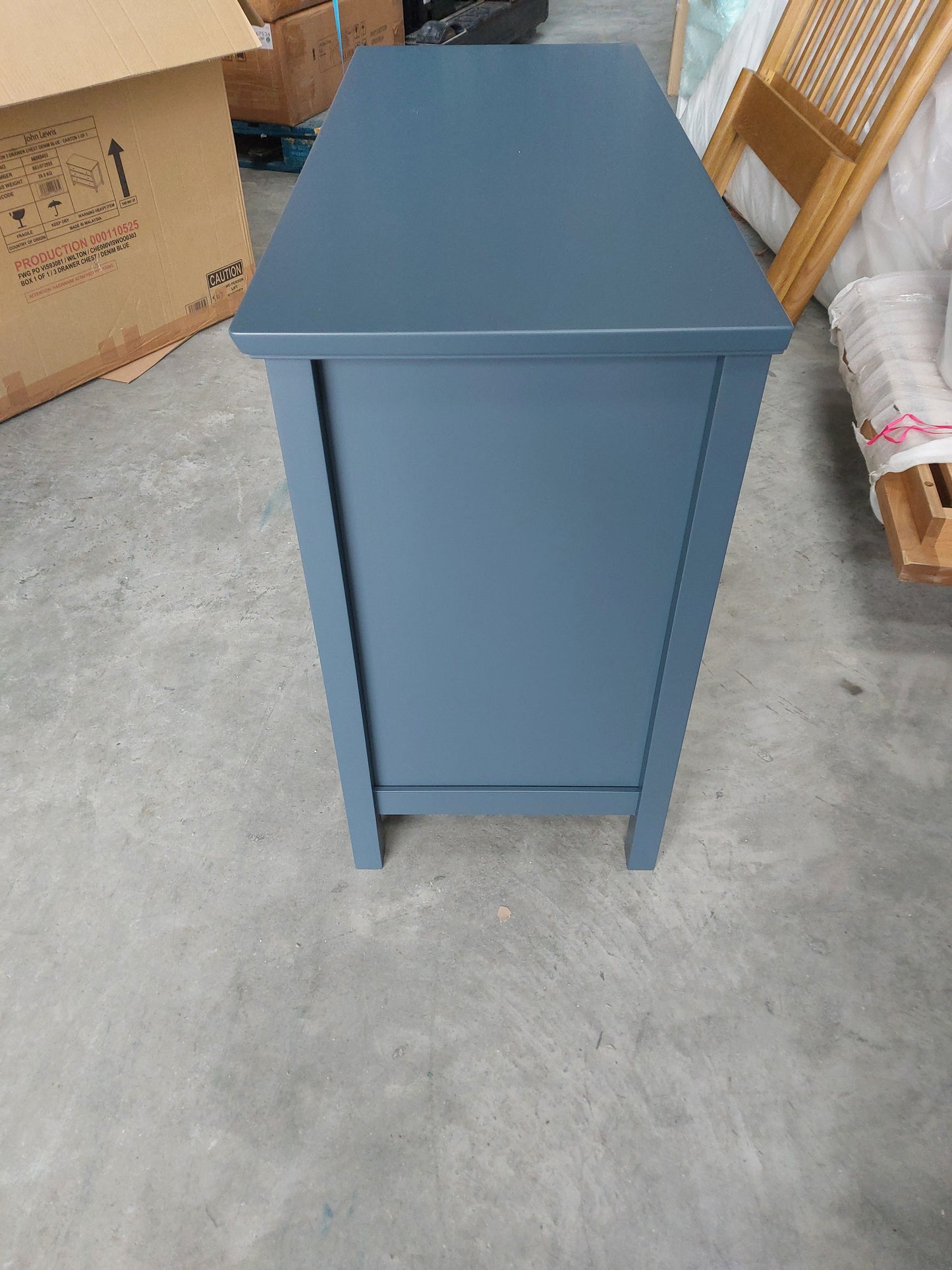 John Lewis Wilton 3 Drawer Chest, Denim Blue