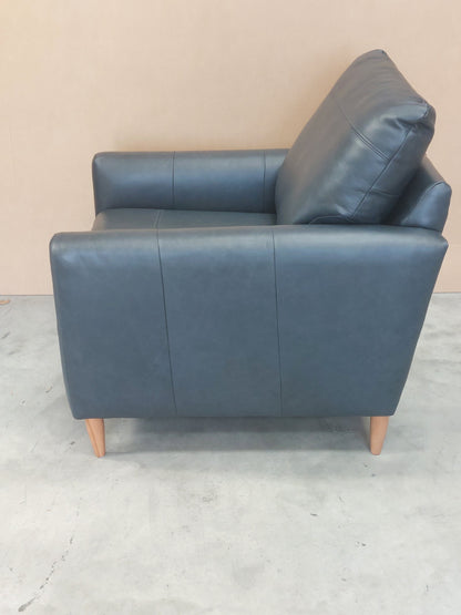 John Lewis Leather Armchair Bailey II Blue