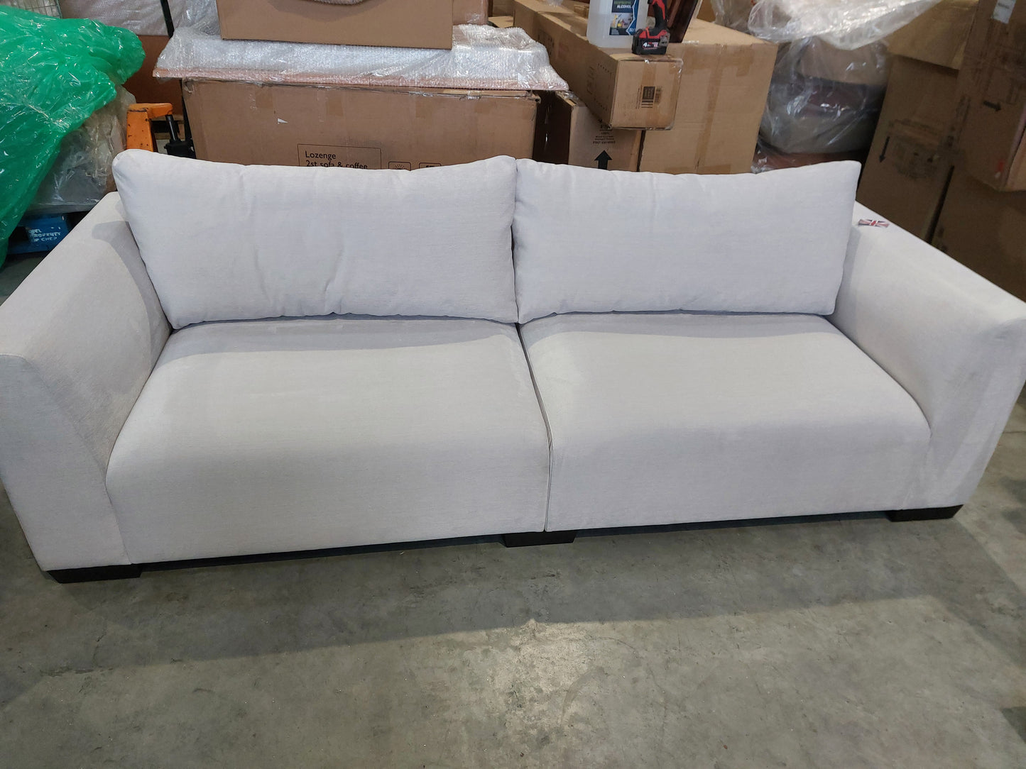 John Lewis Tokyo Grand 4 Seater Sofa Aquaclean Titan Oyster White