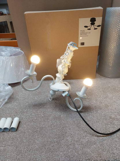 John Lewis Carlita 3 Arm Ceiling Light, White