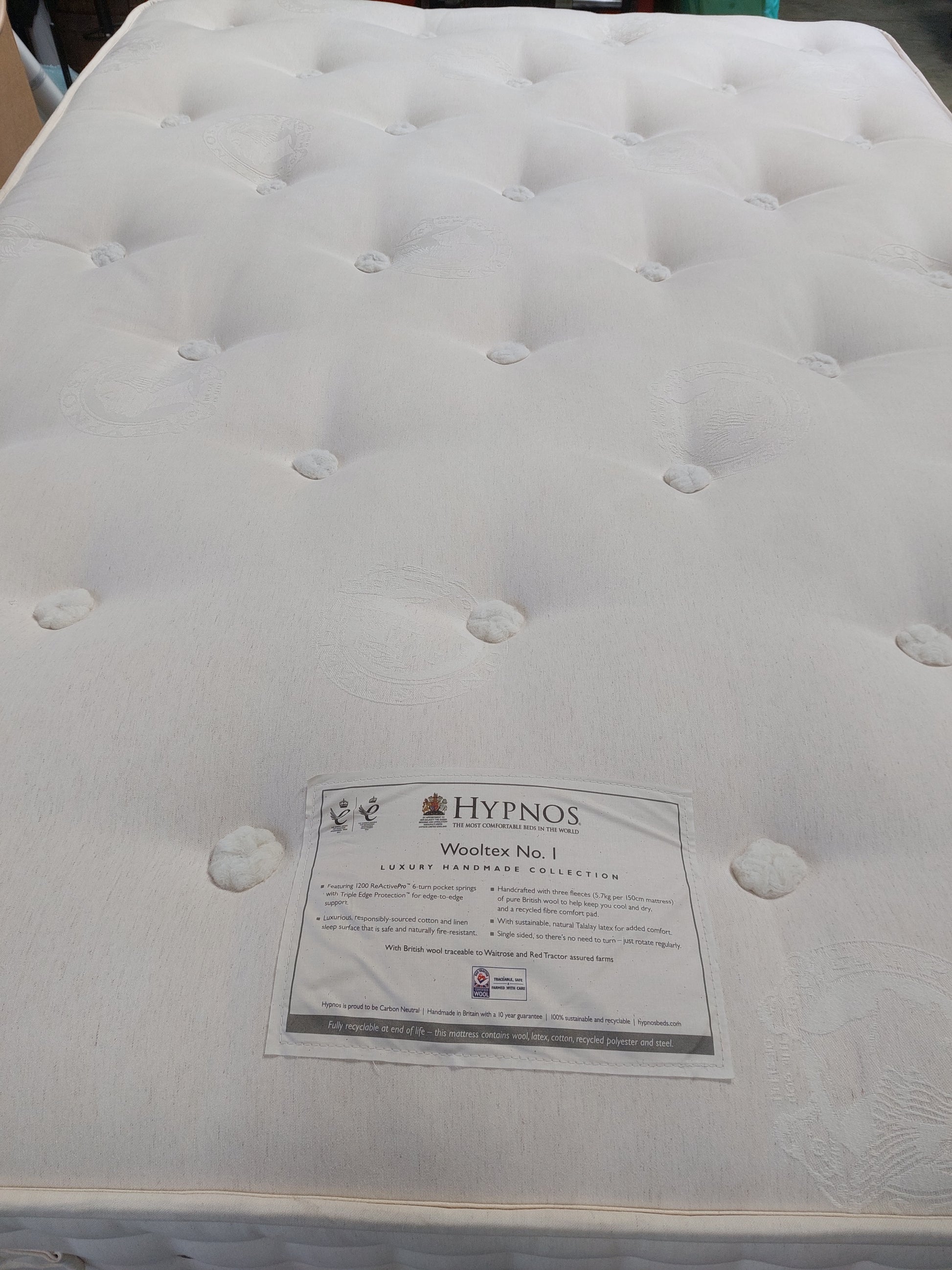 Hypnos Mattress Wooltex No.1 Pocket Spring , Medium Tension, Double