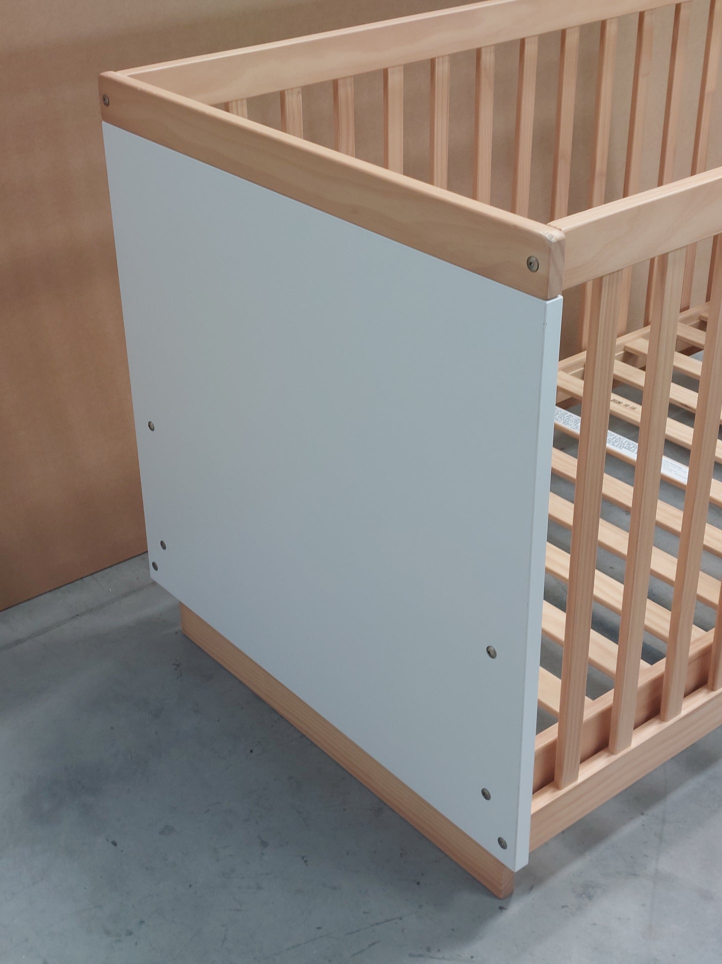 John Lewis Scandi Solution Cotbed White Natural Cot Bed