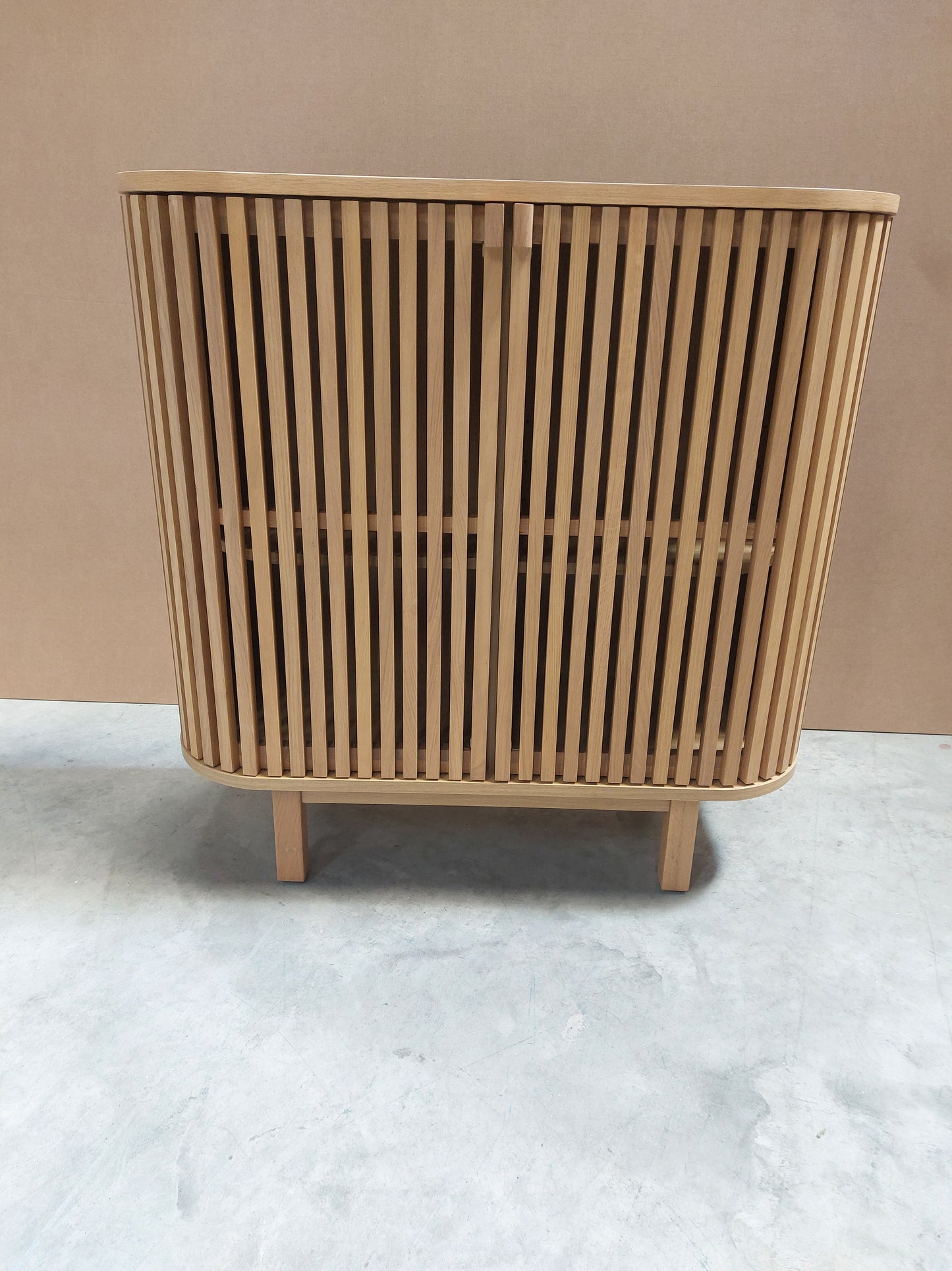 John Lewis Slatted 2 Door Cabinet, Natural