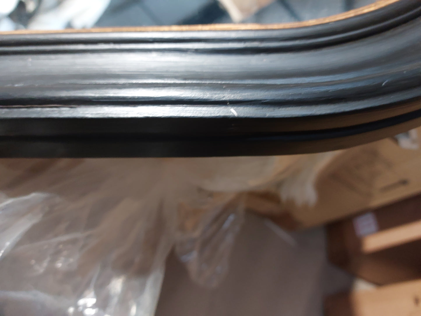 John Lewis Georgian Overmantle Wood Mirror, 95 x 105cm, Black/Gold