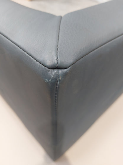 John Lewis Camden RHF Chaise Corner Leather Sofa, Dark Leg, Matt Navy
