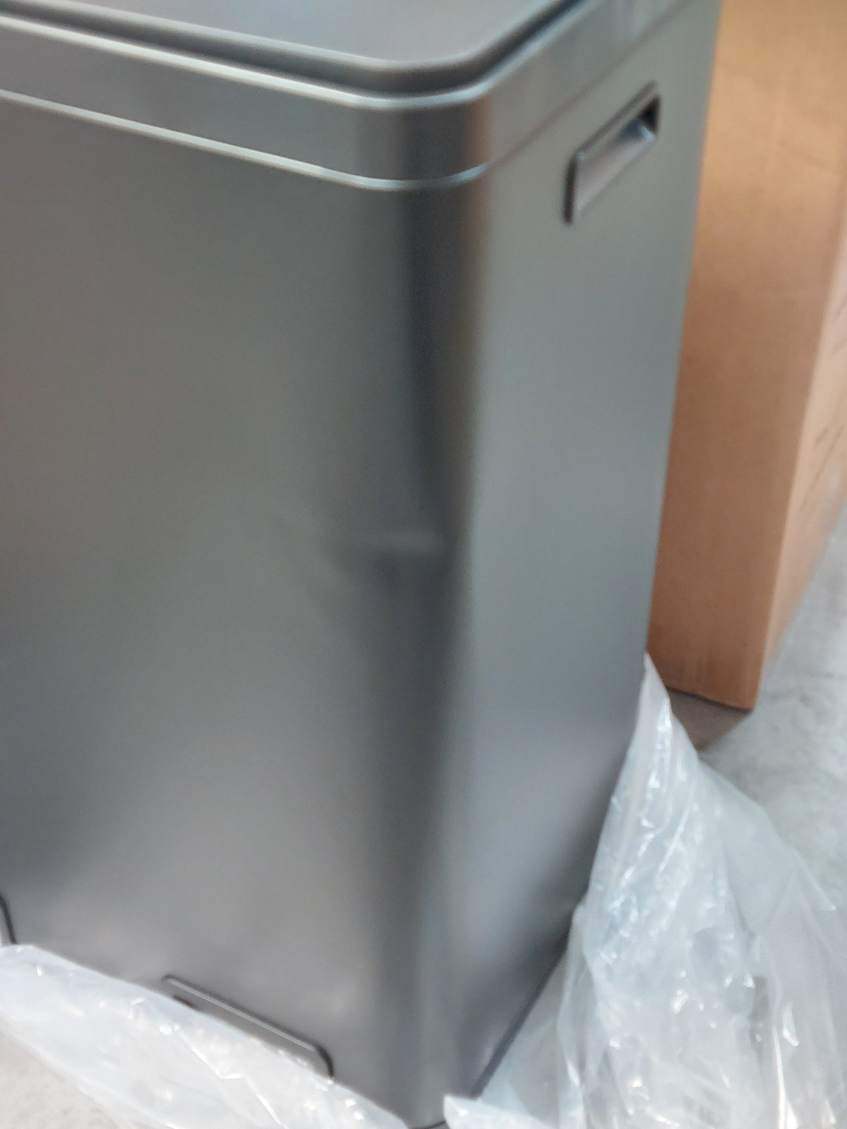 John Lewis 2 Section Recycling Bin with Handles, 60L, Black