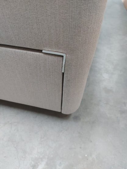 John Lewis Pocket Sprung Upholstered 4 Drawer Divan Base, King Size, Cotton Effect Beige
