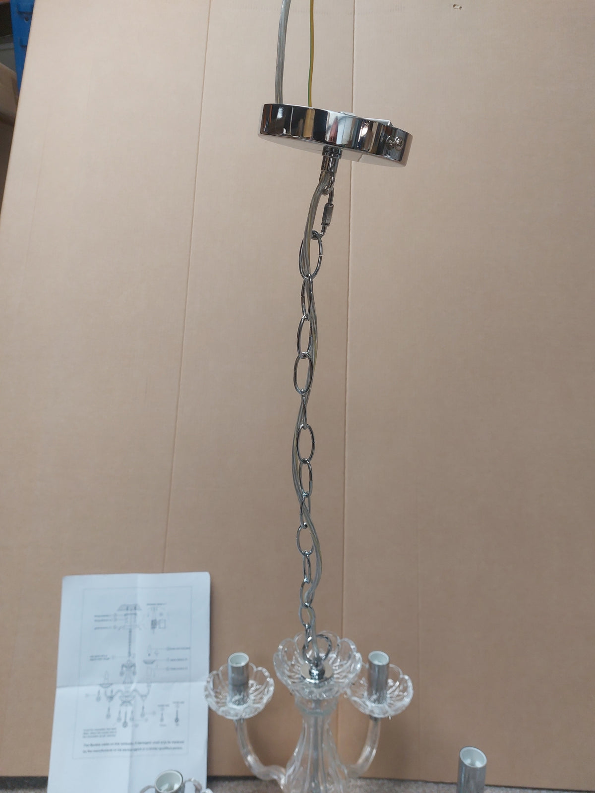 Laura Ashley Harriet Crystal 5 Arm Chandelier Ceiling Light, Clear