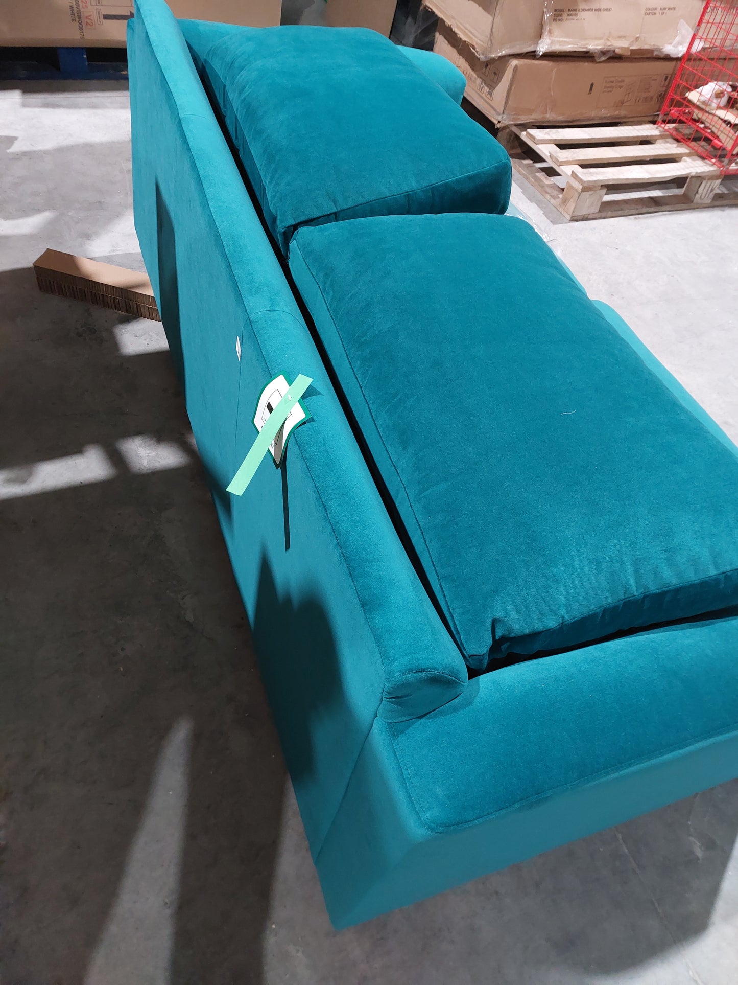 John Lewis Oliver II Large 3 Seater Sofa Easy Clean Plush Velvet Teal