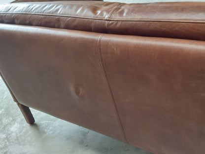 John Lewis Halo Groucho Medium 2 Seater Leather Sofa, Dark Leg, London Leather