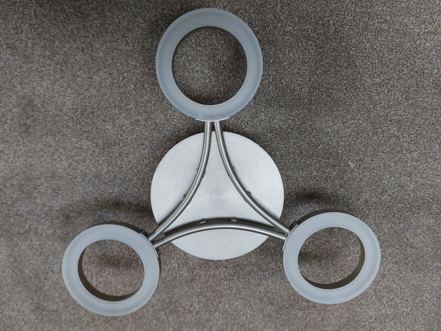 John Lewis Boyd LED 3 Arm Semi Flush Ceiling Light, Matt Nickel