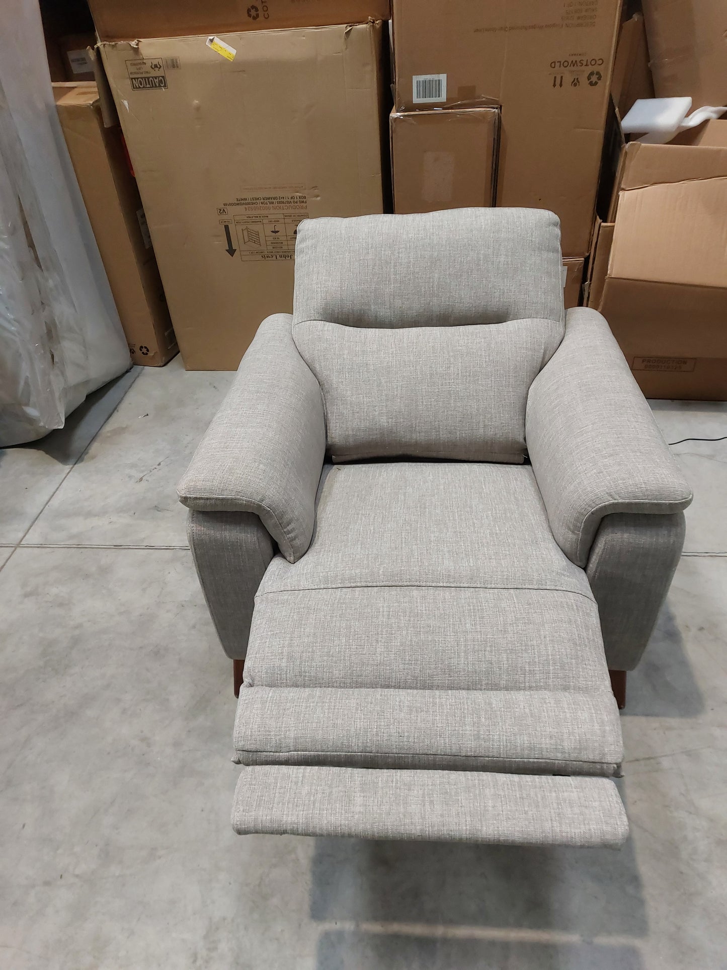 John Lewis Slant Power Recliner Armchair Grey Textured