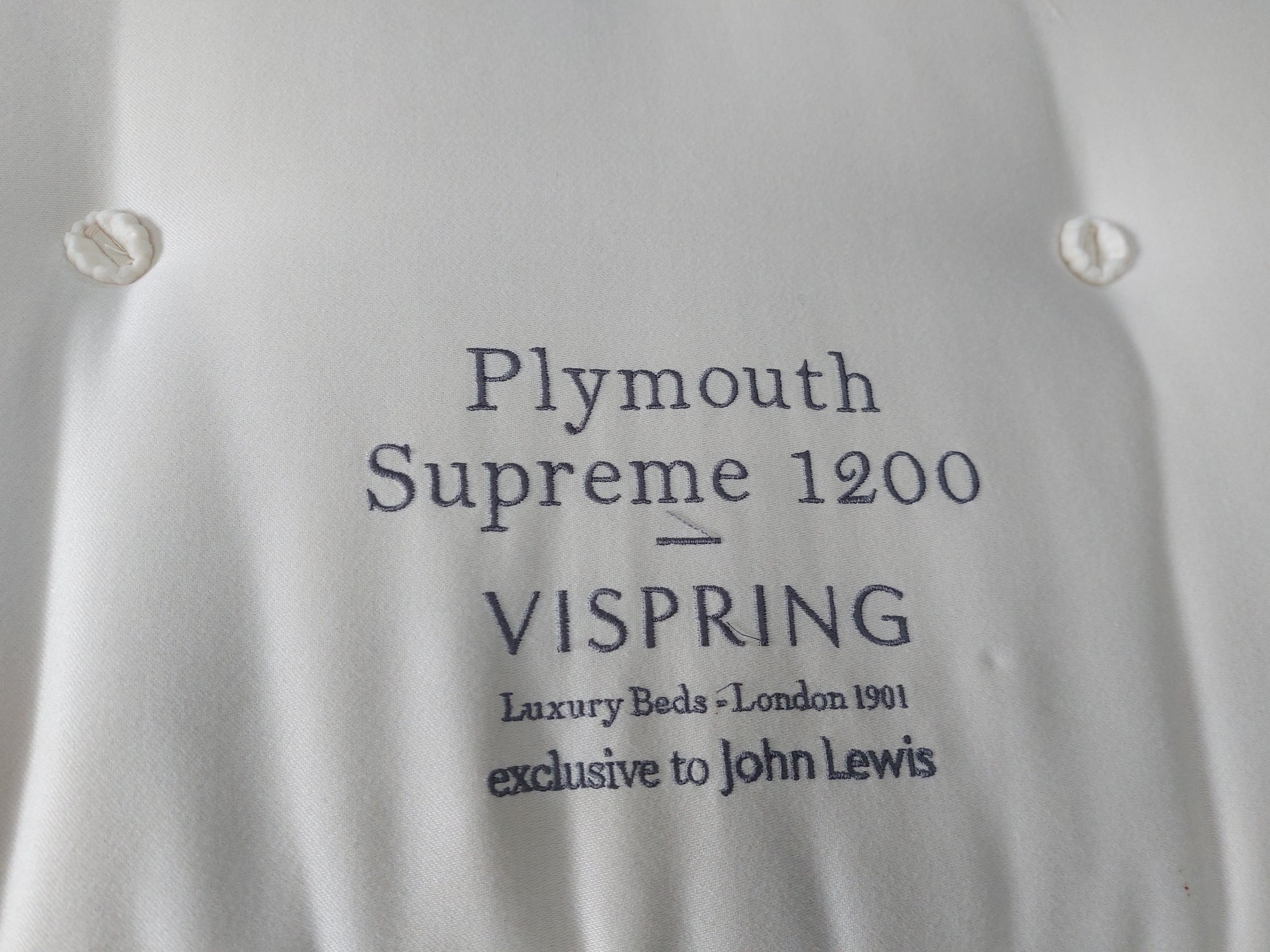 Vispring Plymouth Supreme 1200 Pocket Spring Mattress Medium & Soft Tension King Size