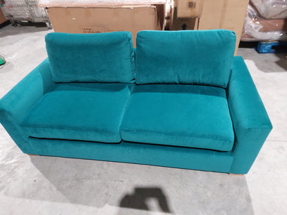 John Lewis Oliver II Large 3 Seater Sofa Easy Clean Plush Velvet Teal