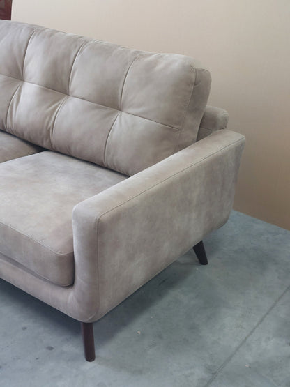 John Lewis Barbican Medium 2 Seater Leather Sofa, Dark Leg, Demetra Grey