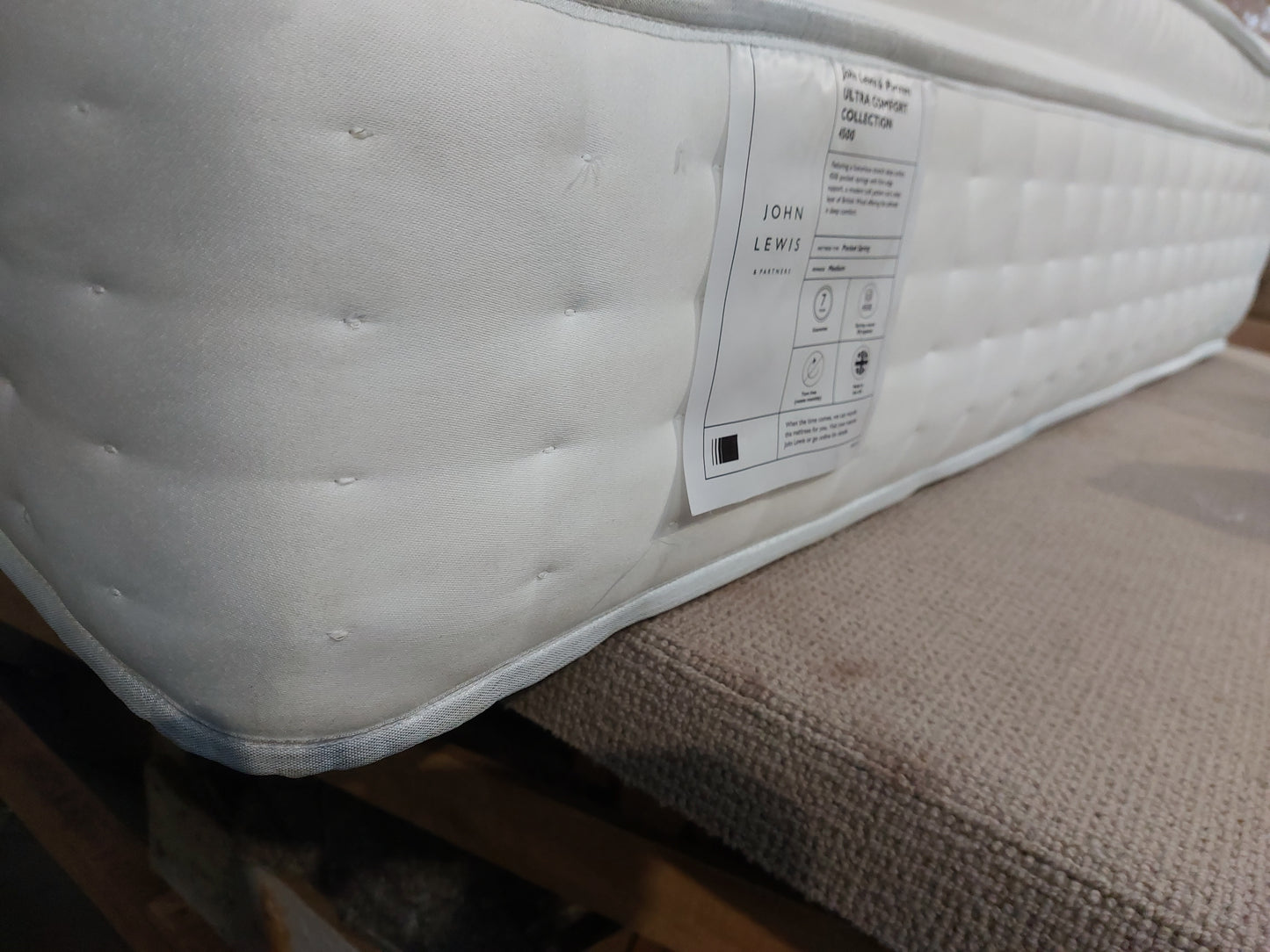 John Lewis Ultra Comfort Collection 4500 Pillowtop Mattress, Medium Tension Double