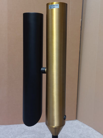 John Lewis Lamp Swivel LED Uplighter Floor Lamp, Black/Brass Living Room