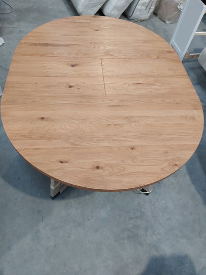 John Lewis Calia 4-6 Seater Round Extending Dining Table, Solid Oak