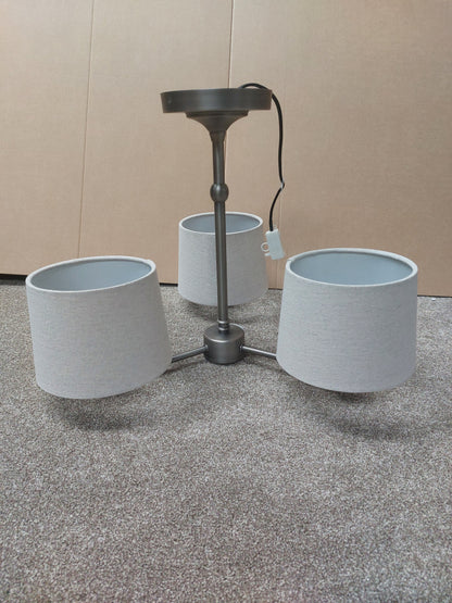 John Lewis Isabel Semi Flush Ceiling Light, Pewter