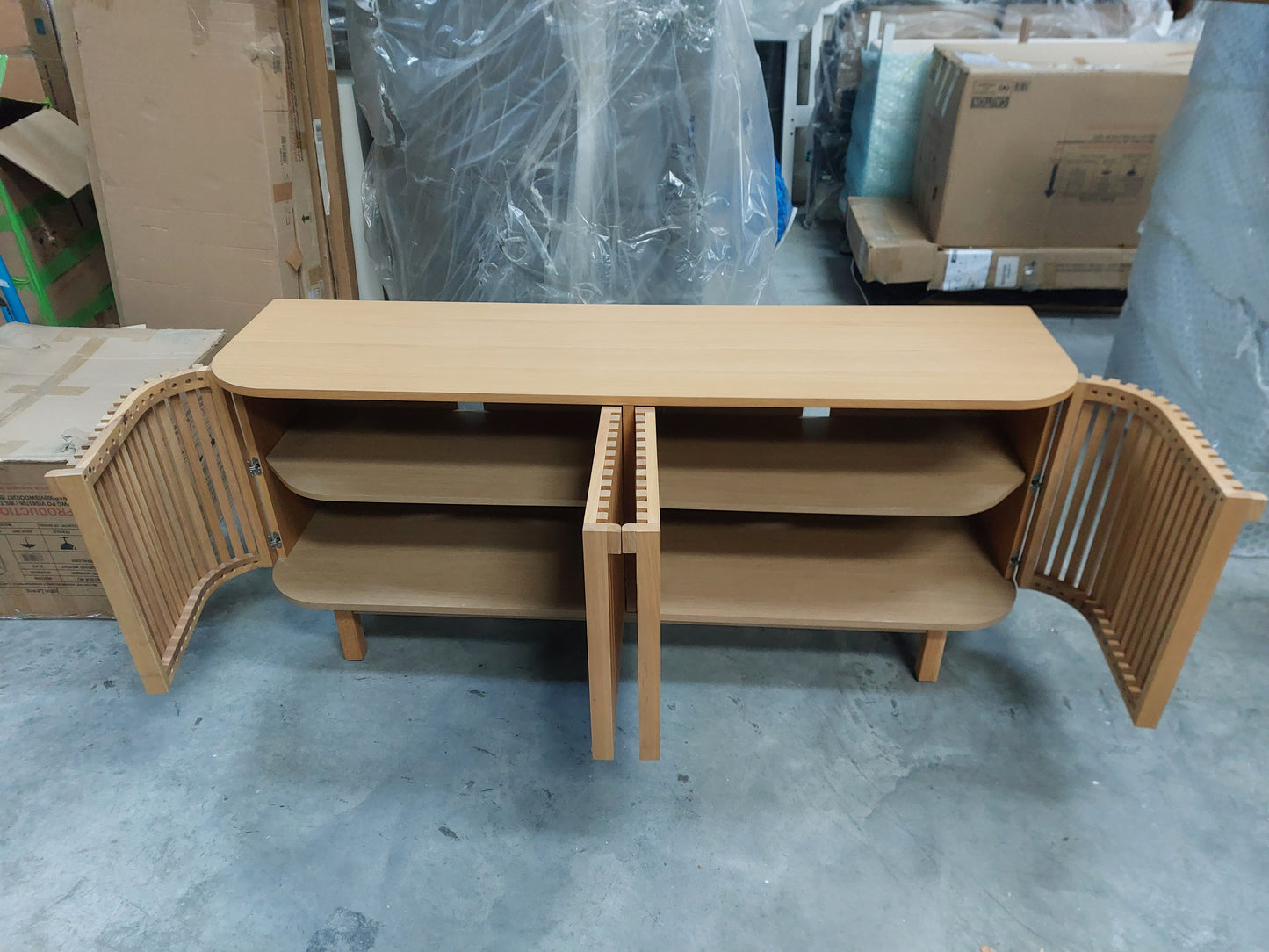 John Lewis Slatted TV Stand Sideboard for TVs up to 60", Oak