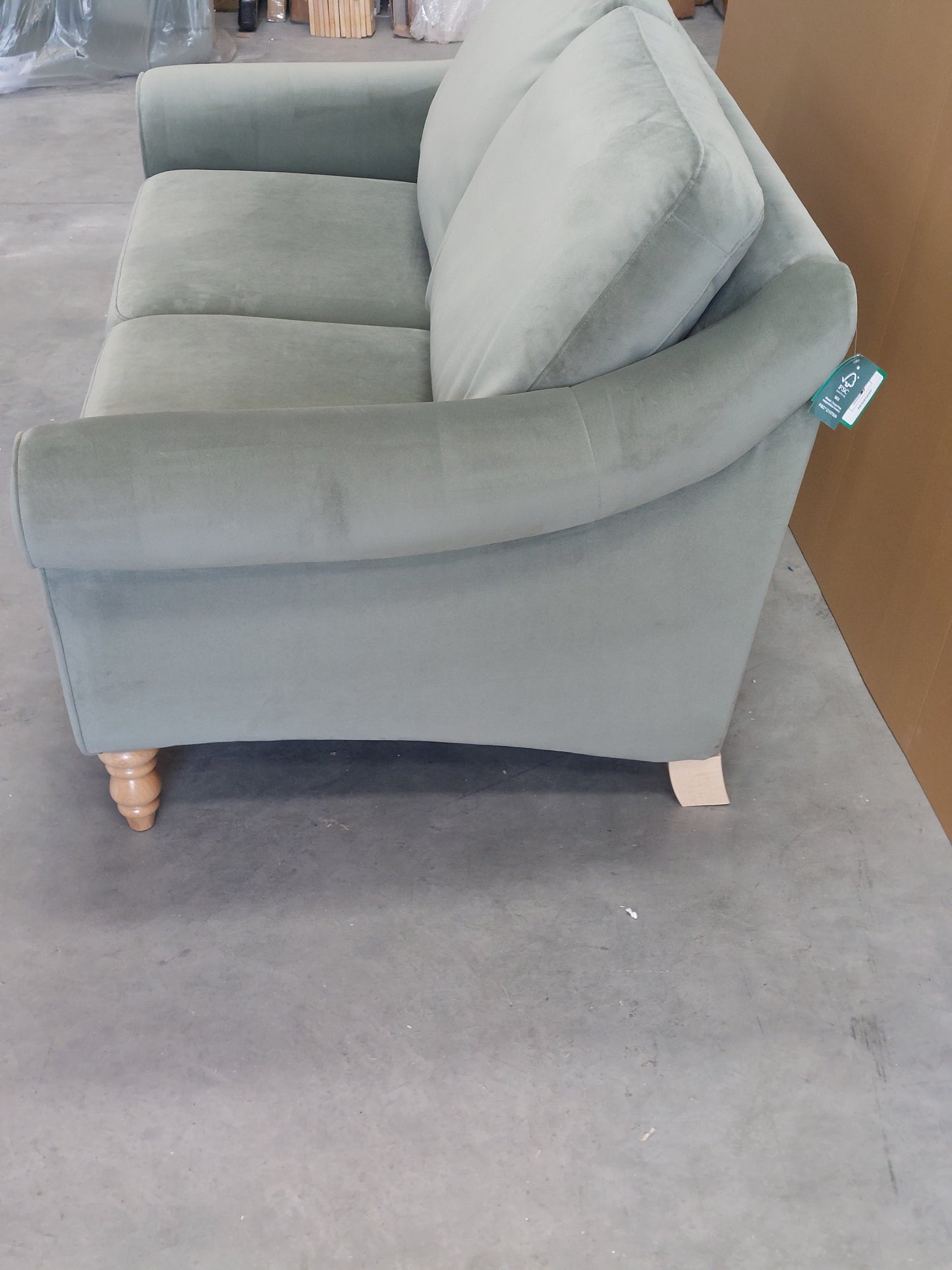John Lewis Camber Medium 2 Seater Sofa Velvet Myrtle  Easy Clean Eco