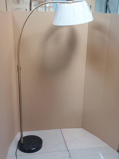 Bay Lighting Hettie Marble Floor Lamp, Black/Antique Brass