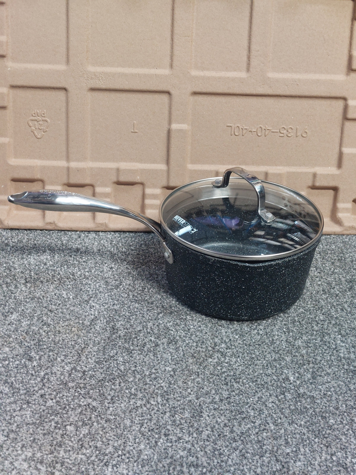 Eaziglide Neverstick2 Aluminium Non-Stick Saucepan Set with Lids, 3 Piece