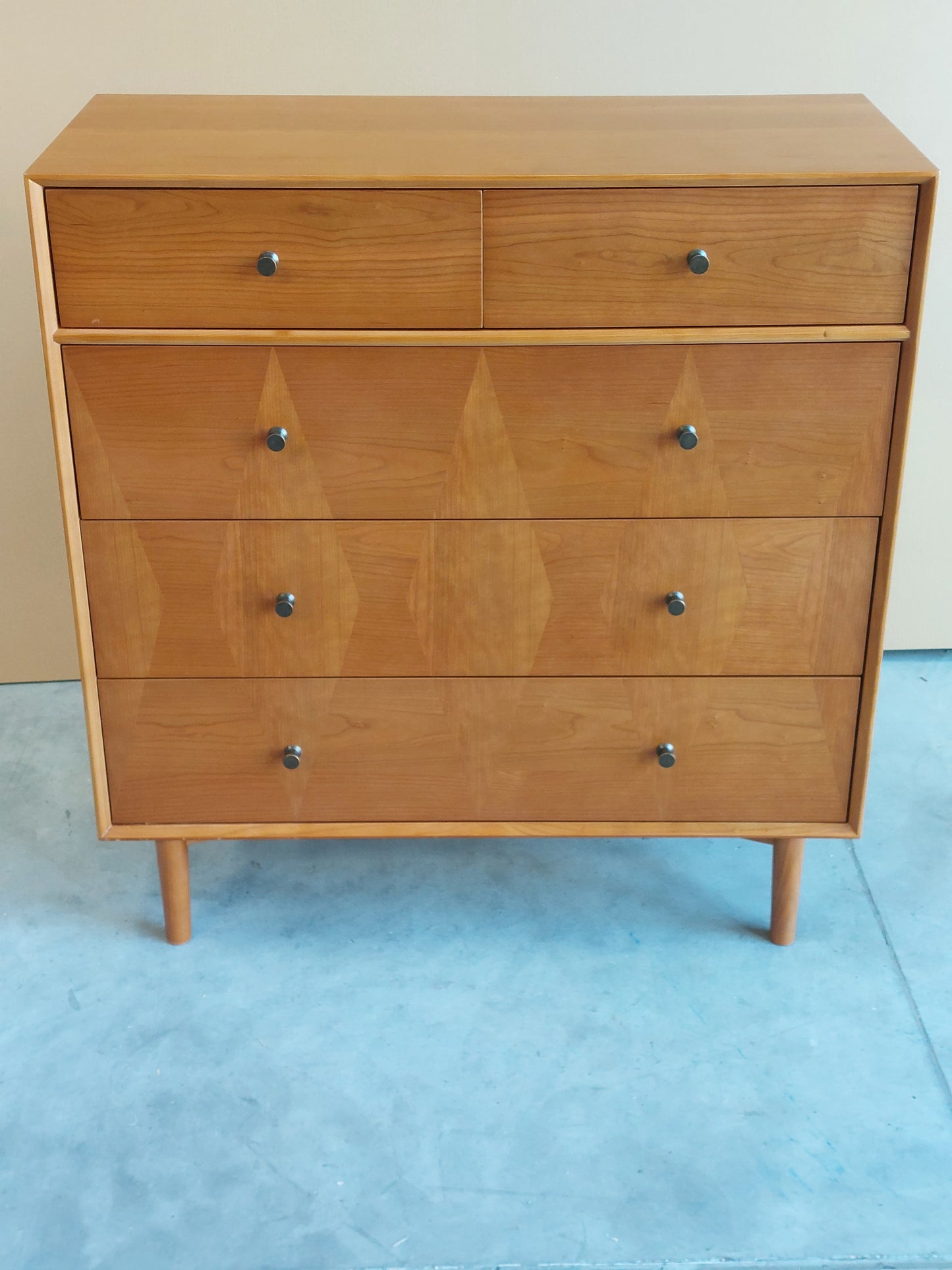 John Lewis Marquetry 5 Drawer Wood Chest, Natural