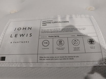 John Lewis Ortho Pocket Collection 2000 Pocket Spring Mattress, Medium/Firm Tension, King Size