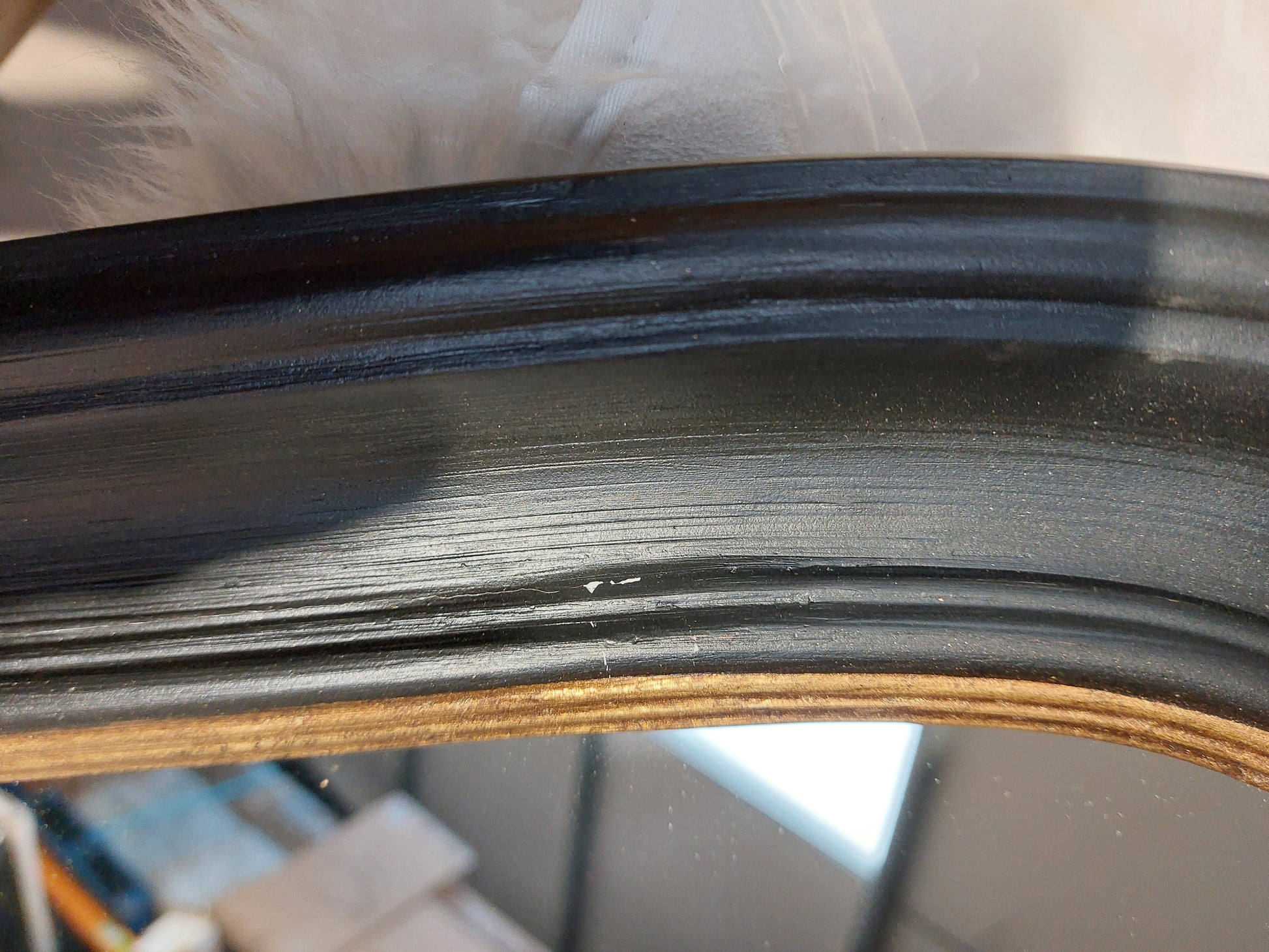 John Lewis Georgian Overmantle Wood Mirror, 95 x 105cm, Black/Gold